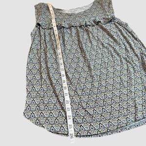 LOFT Sleeveless Geometric Top in Black and Yellow